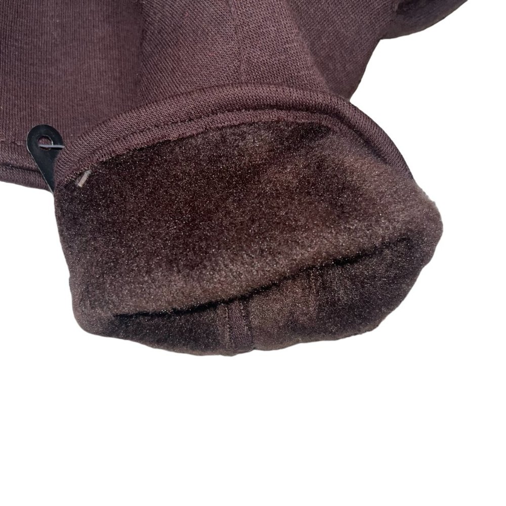 BYOS,  Women's, Chocolate Brown, Gloves w/Faux Fur Lining & Button Details - Picture 3 of 4